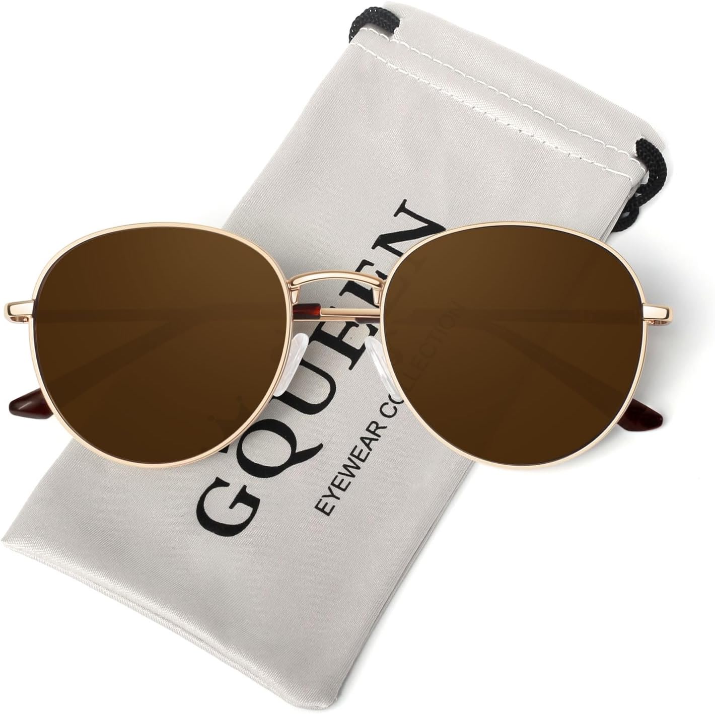 Солнцезащитные очки GQUEEN Retro круглые поляризованные для женщин и мужчин, с пружинным шарниром, металлической оправой, модные овальные солнцезащитные очки в стиле хиппи, защита от УФ-излучения UV400, 1 Gold Frame/Brown Lens
Солнцезащитные очки GQUEEN Retro круглые поляризованные для женщин и мужчин, с пружинным шарниром, металлической оправой, модные овальные солнцезащитные очки в стиле хиппи, защита от УФ-излучения UV400, 1 Gold Frame/Brown Lens