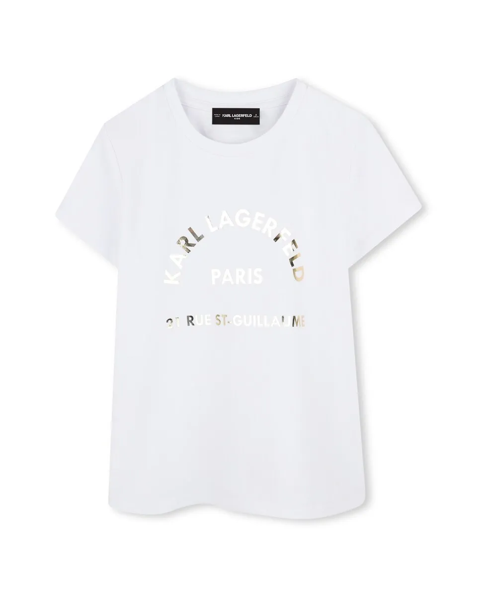Футболка с коротким рукавом и иллюстрацией для девочки спереди Karl Lagerfeld Kids, белый
Футболка с коротким рукавом и иллюстрацией для девочки спереди Karl Lagerfeld Kids, белый
