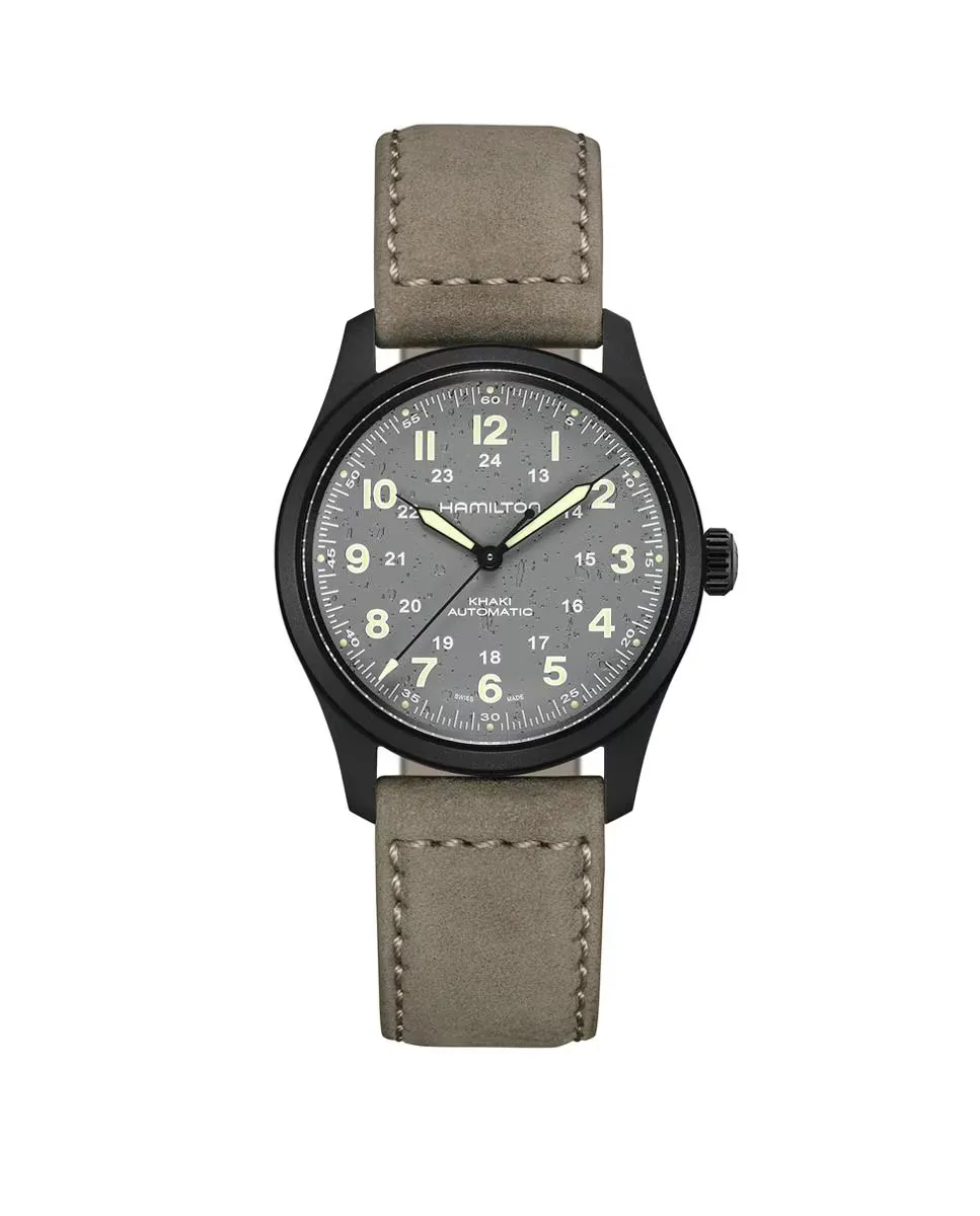 Автоматические мужские часы Khaki Field 38 мм H70215880 с титановым кожаным ремешком Hamilton, серый
Автоматические мужские часы Khaki Field 38 мм H70215880 с титановым кожаным ремешком Hamilton, серый