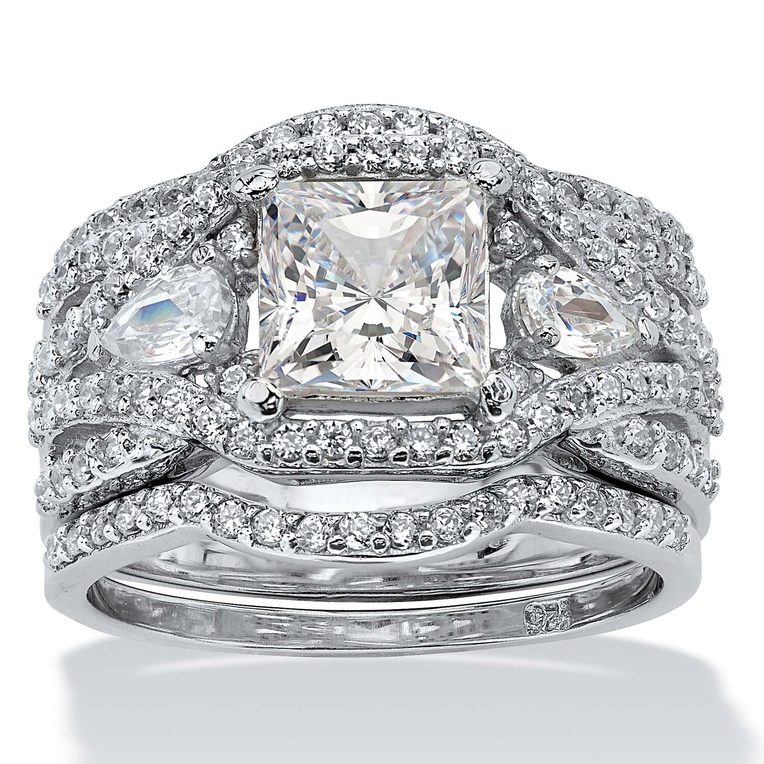 Комплект из 3 колец для невесты "Highway" из стерлингового серебра с платиновым покрытием, 2,82 TCW CZ Palm Beach Jewelry, белый
Комплект из 3 колец для невесты "Highway" из стерлингового серебра с платиновым покрытием, 2,82 TCW CZ Palm Beach Jewelry, белый