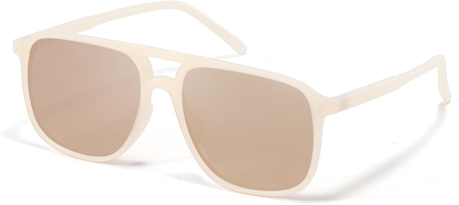 Ретро классические солнцезащитные очки-авиаторы квадратной формы для женщин и мужчин, винтажные, в стиле 70-х, с двойной перемычкой, увеличенного размера, поляризованные Foliful, C4-champagne Frame Champagne Lens
Ретро классические солнцезащитные очки-авиаторы квадратной формы для женщин и мужчин, винтажные, в стиле 70-х, с двойной перемычкой, увеличенного размера, поляризованные Foliful, C4-champagne Frame Champagne Lens