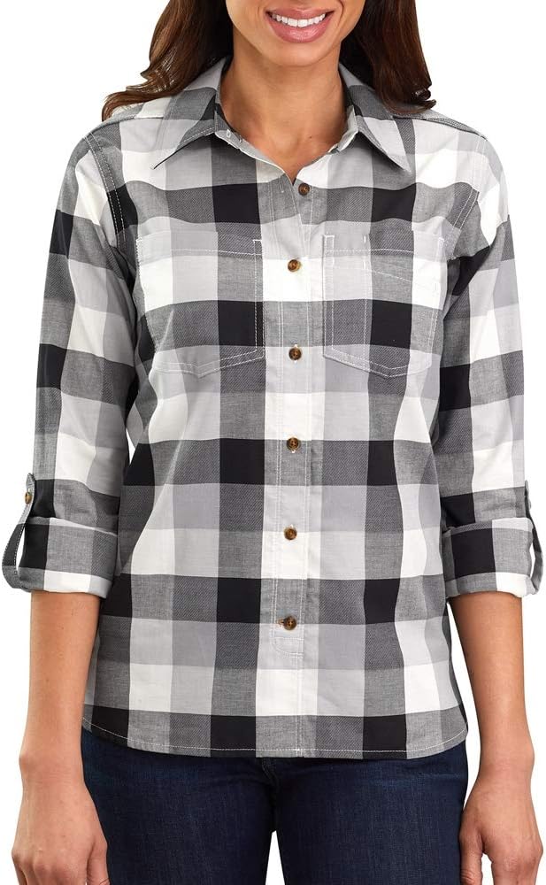 Carhartt Women's 103085 Women's Fairview клетчатая рубашка, Asphalt
Carhartt Women's 103085 Women's Fairview клетчатая рубашка, Asphalt