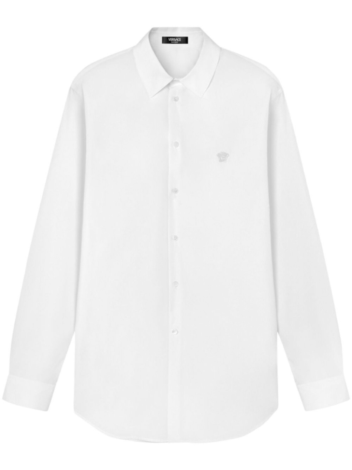 Рубашка с вышитым изображением Медузы от Versace, белый 
Рубашка с вышитым изображением Медузы от Versace, белый