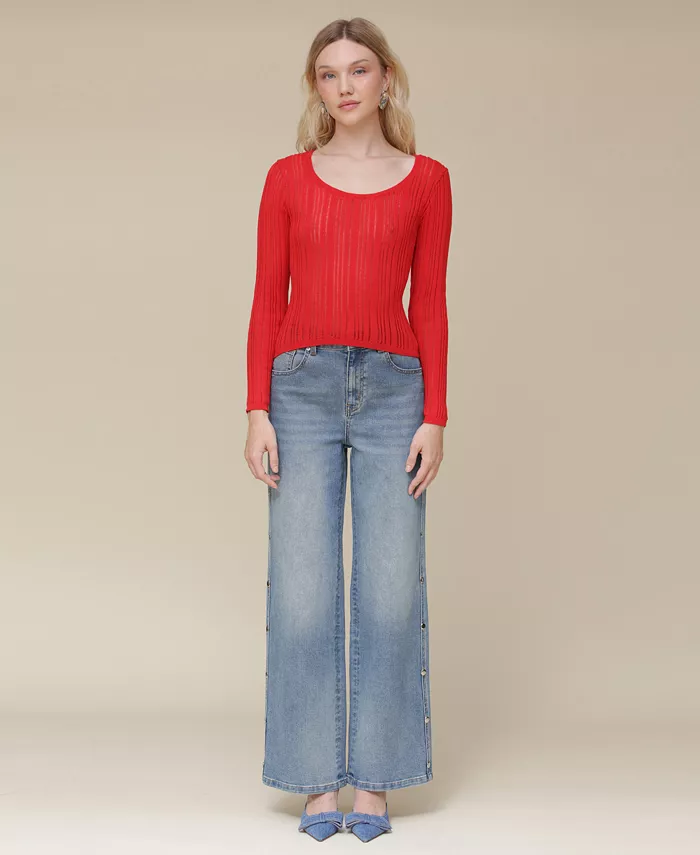 Женский свитер с круглым вырезом Avec Les Filles, красный
Женский свитер с круглым вырезом Avec Les Filles, красный