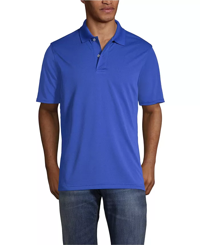 Мужская короткорукавная поло из полиэстера Lands' End, синий 
Мужская короткорукавная поло из полиэстера Lands' End, синий