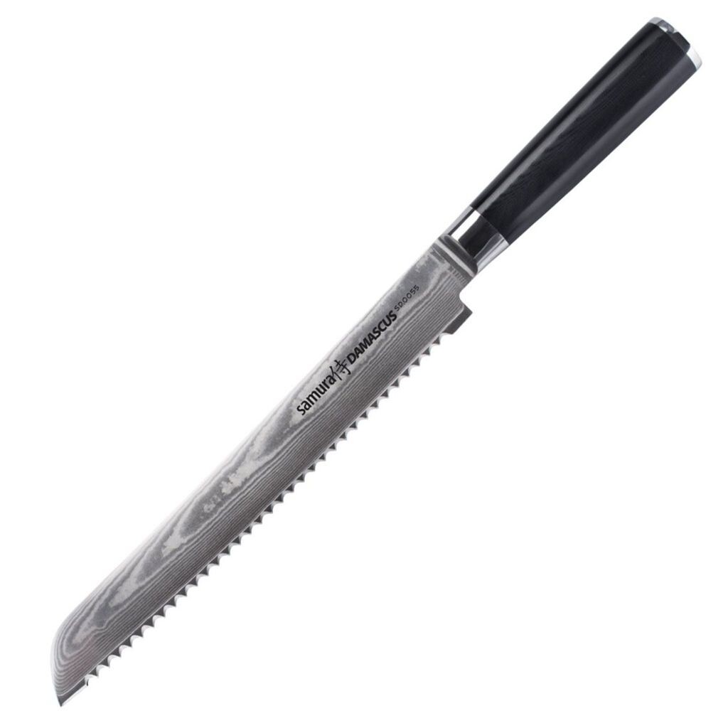 Пила для хлеба samura DAMASCUS, сталь VG10, 67 слоев, 61 HRC, нержавеющая, шлифованная с обеих сторон, ручка G-10, торцевая заглушка из нержавеющей стали
Пила для хлеба samura DAMASCUS, сталь VG10, 67 слоев, 61 HRC, нержавеющая, шлифованная с обеих сторон, ручка G-10, торцевая заглушка из нержавеющей стали