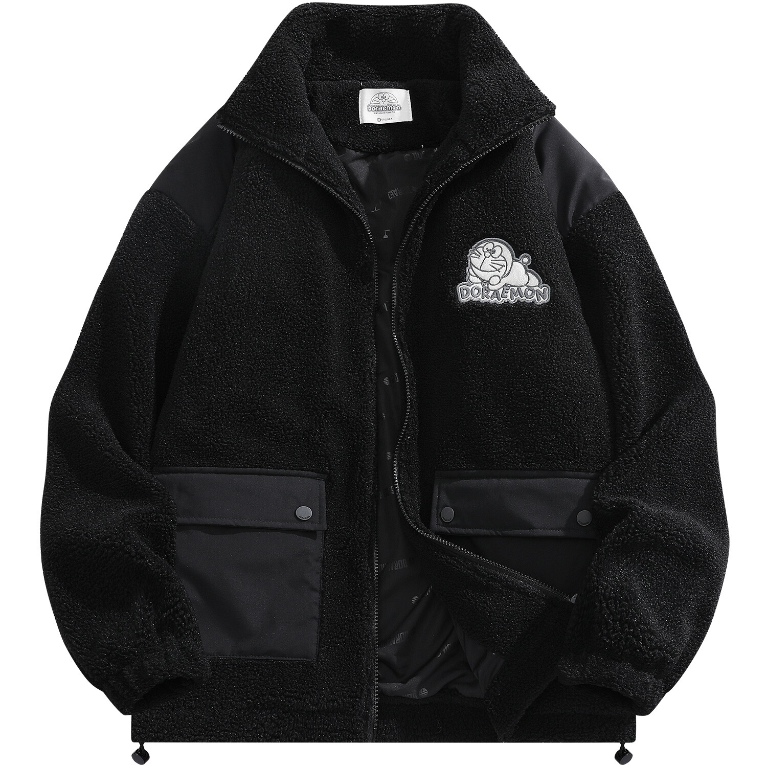 Бархатная куртка унисекс Doraemon, Черный 
Бархатная куртка унисекс Doraemon, Черный