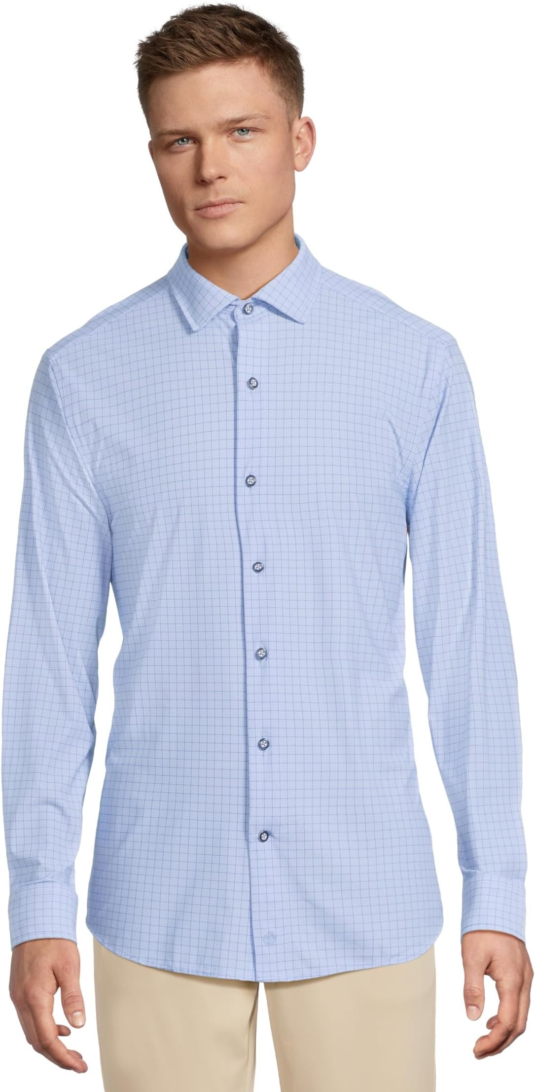 Мужская трикотажная рубашка XC4 с длинным рукавом Johnston & Murphy, Blue/Navy Herringbone Grid
Мужская трикотажная рубашка XC4 с длинным рукавом Johnston & Murphy, Blue/Navy Herringbone Grid