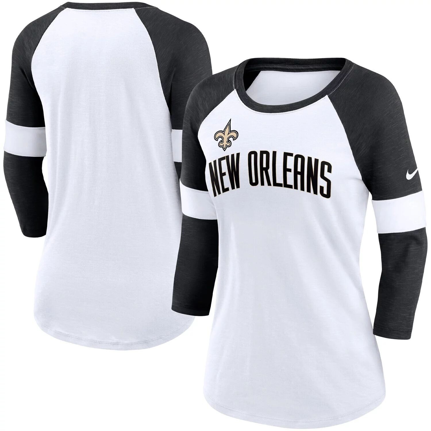 Женская футболка Nike New Orleans Saints белого/черного цвета Football Pride Slub с рукавами реглан 3/4 Nike
Женская футболка Nike New Orleans Saints белого/черного цвета Football Pride Slub с рукавами реглан 3/4 Nike