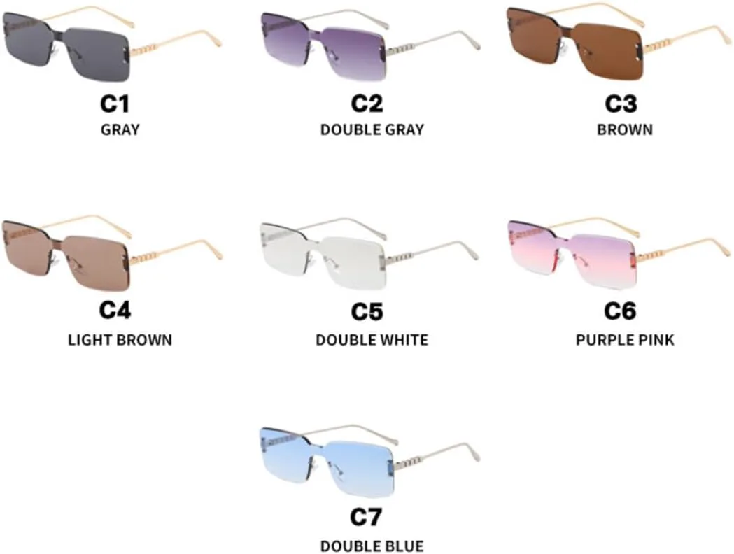 Солнцезащитные очки без оправы в стиле панк, для женщин и мужчин, металлические, летние, для путешествий, с защитой от УФ-излучения UV400 VVTWSSW, Gold Brown
Солнцезащитные очки без оправы в стиле панк, для женщин и мужчин, металлические, летние, для путешествий, с защитой от УФ-излучения UV400 VVTWSSW, Gold Brown