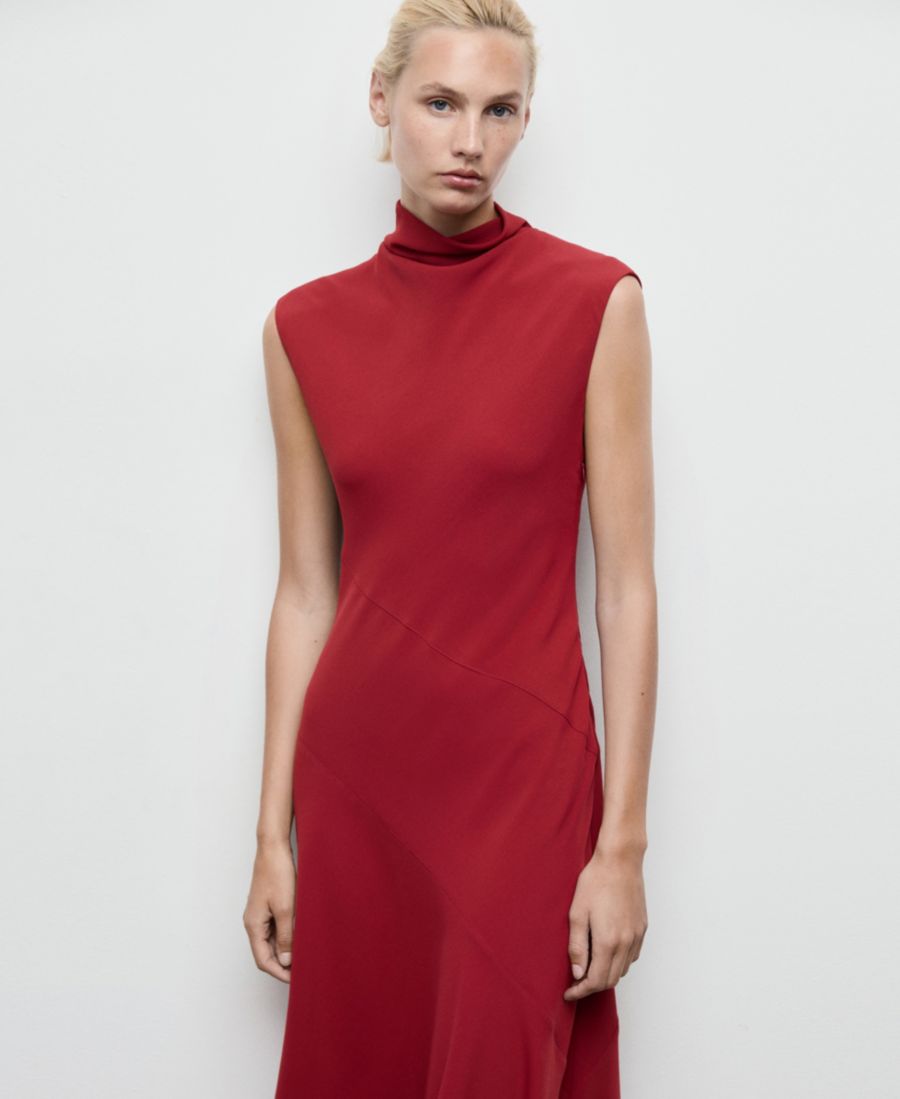 Женское платье без рукавов с высоким воротником MANGO, Red
Женское платье без рукавов с высоким воротником MANGO, Red