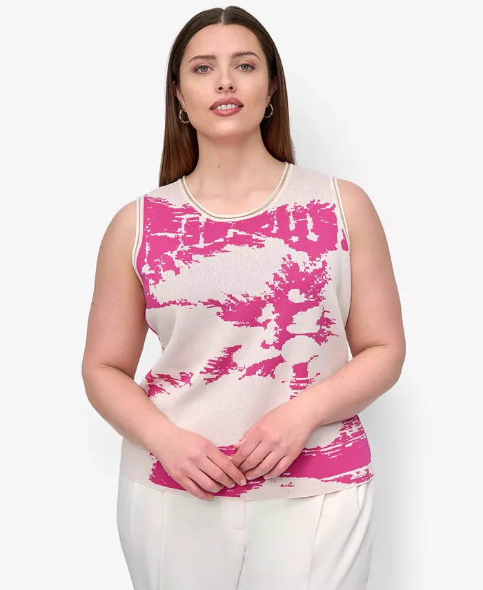 Трикотажный топ без рукавов с принтом больших размеров DKNY, розовый
Трикотажный топ без рукавов с принтом больших размеров DKNY, розовый