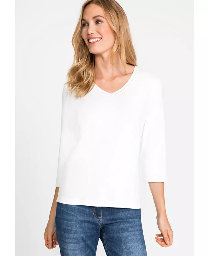 Женская футболка с V-образным вырезом и отделкой Olsen, белый
Женская футболка с V-образным вырезом и отделкой Olsen, белый