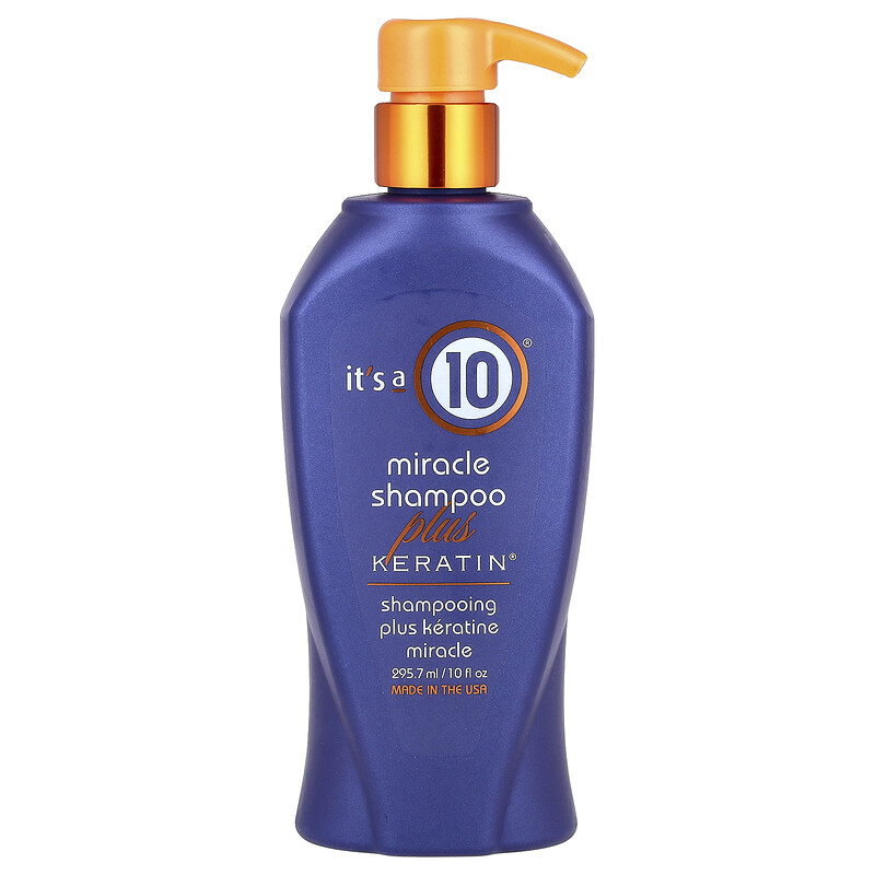 It's a 10, Miracle Shampoo, Plus Keratin, 295,7 мл (10 жидк. унц.)
It's a 10, Miracle Shampoo, Plus Keratin, 295,7 мл (10 жидк. унц.)