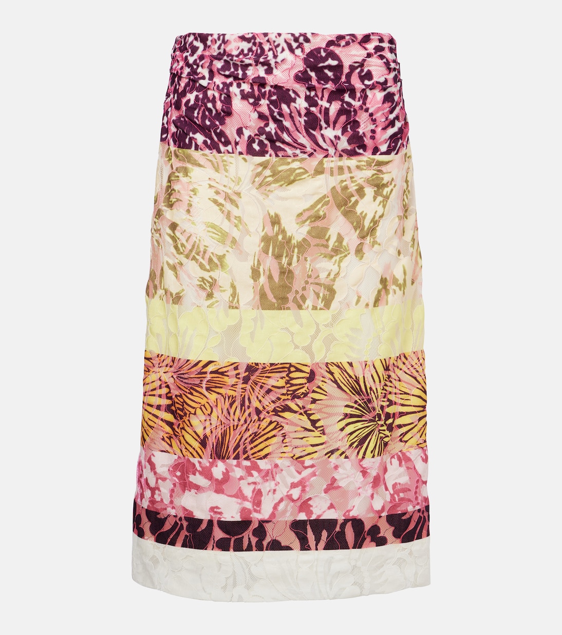 Юбка миди с цветными блоками и сборками Dries Van Noten, бордовый
Юбка миди с цветными блоками и сборками Dries Van Noten, бордовый