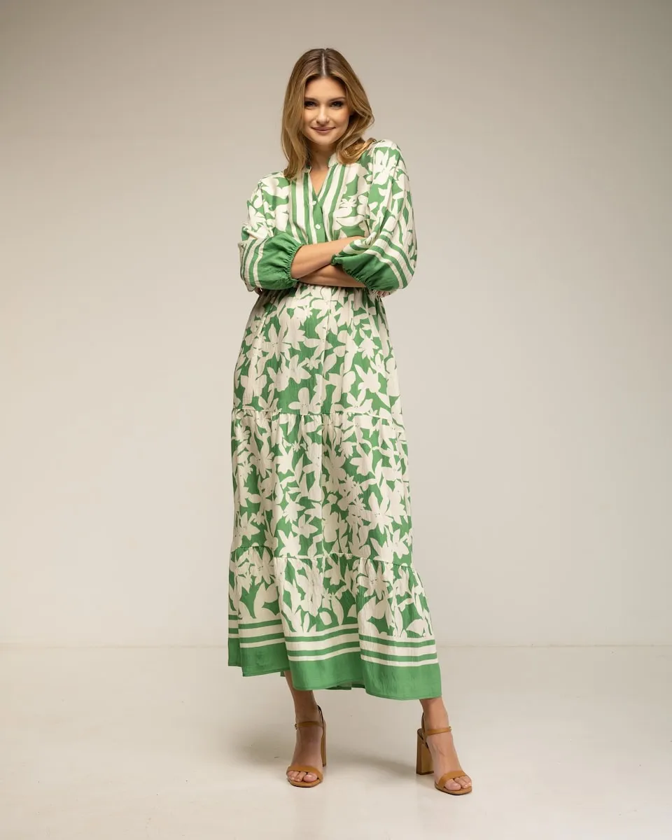 Платье с принтом и эластичной талией Tantra, зеленый 
Платье с принтом и эластичной талией Tantra, зеленый