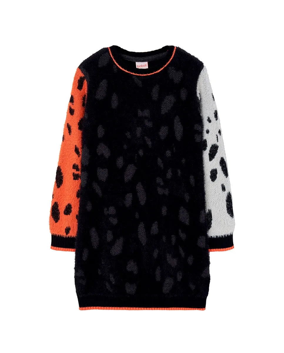 Детское платье с анималистичным принтом и круглым вырезом Boboli, черный/оранжевый
Детское платье с анималистичным принтом и круглым вырезом Boboli, черный/оранжевый