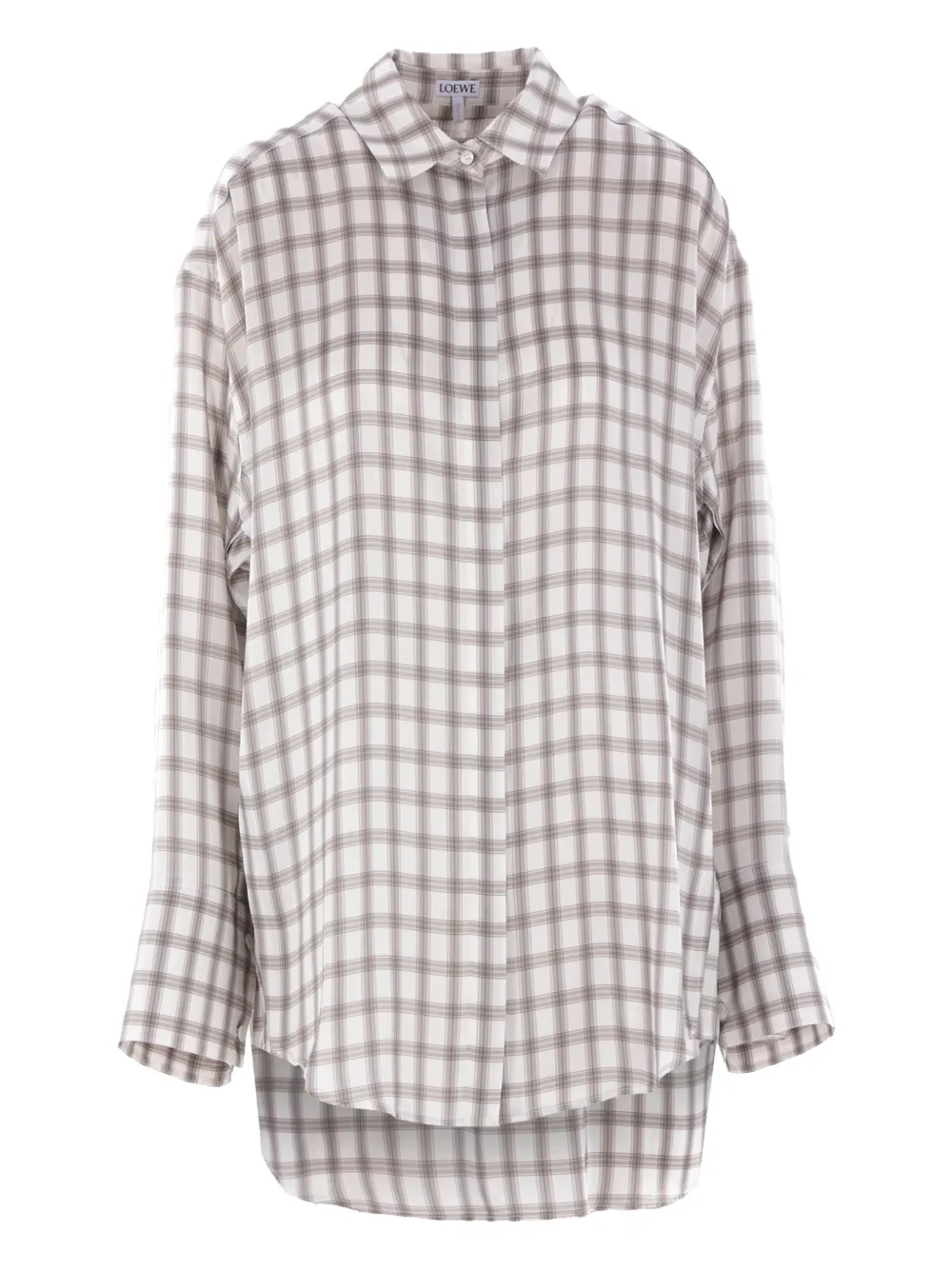 Шелковая рубашка в клетку Loewe, белый
Шелковая рубашка в клетку Loewe, белый
