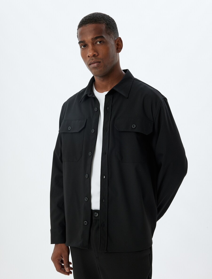 Рубашка обычного кроя на пуговицах Koton, черный
Рубашка обычного кроя на пуговицах Koton, черный