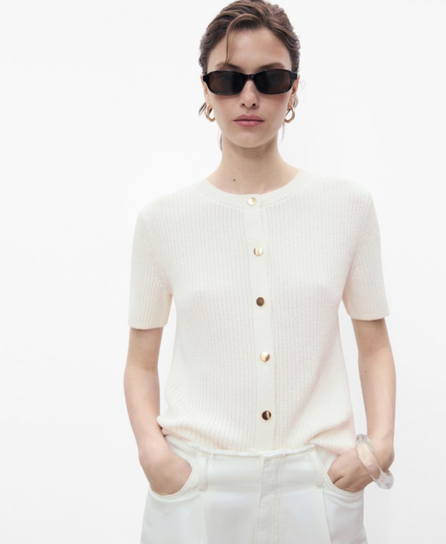 Женский вязаный кардиган с короткими рукавами MANGO, Ecru
Женский вязаный кардиган с короткими рукавами MANGO, Ecru