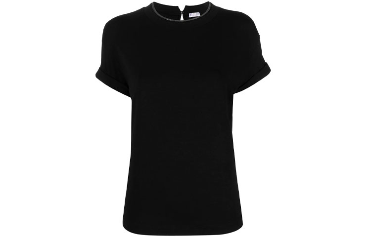 Расшитая футболка с круглым вырезом Brunello Cucinelli, черный
Расшитая футболка с круглым вырезом Brunello Cucinelli, черный