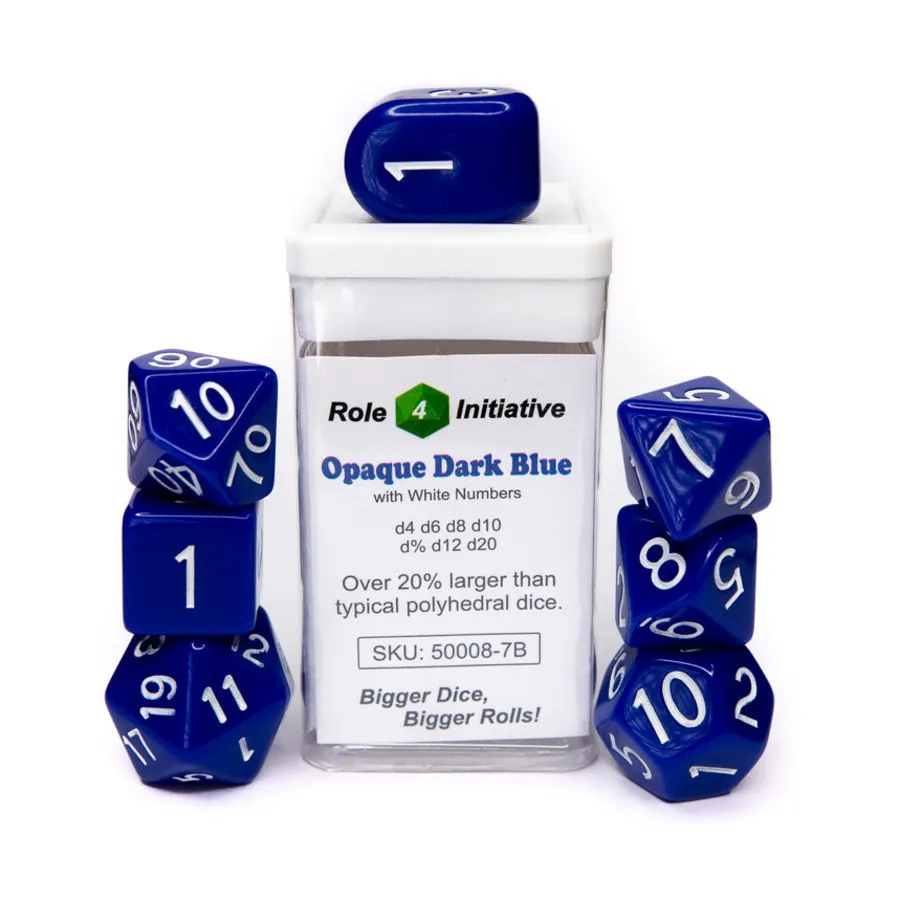 Набор Poly — непрозрачный темно-синий с белым и Arch'd4 (7), Game Dice - Opaque (Role 4 Initiative)
Набор Poly — непрозрачный темно-синий с белым и Arch'd4 (7), Game Dice - Opaque (Role 4 Initiative)