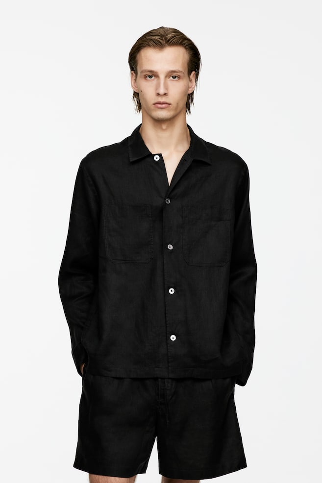 Свободная льняная рубашка Arket, черный
Свободная льняная рубашка Arket, черный