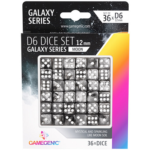 Аксессуары Gamegenic Galaxy Series 12mm d6 Set: Moon (36)
Аксессуары Gamegenic Galaxy Series 12mm d6 Set: Moon (36)