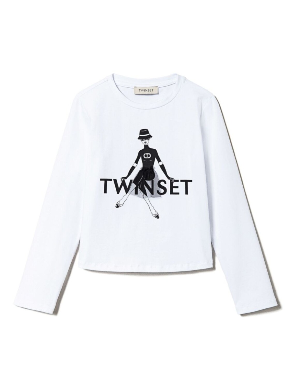 TWINSET Kids футболка с блестящим логотипом, белый 
TWINSET Kids футболка с блестящим логотипом, белый