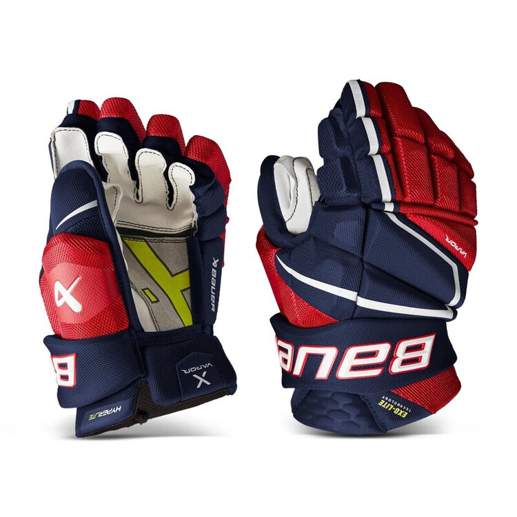 BAUER Новые хоккейные перчатки Hyperlite для детей и взрослых, профессиональные соревновательные, Navy Blue и Red, 11 дюймов
BAUER Новые хоккейные перчатки Hyperlite для детей и взрослых, профессиональные соревновательные, Navy Blue и Red, 11 дюймов