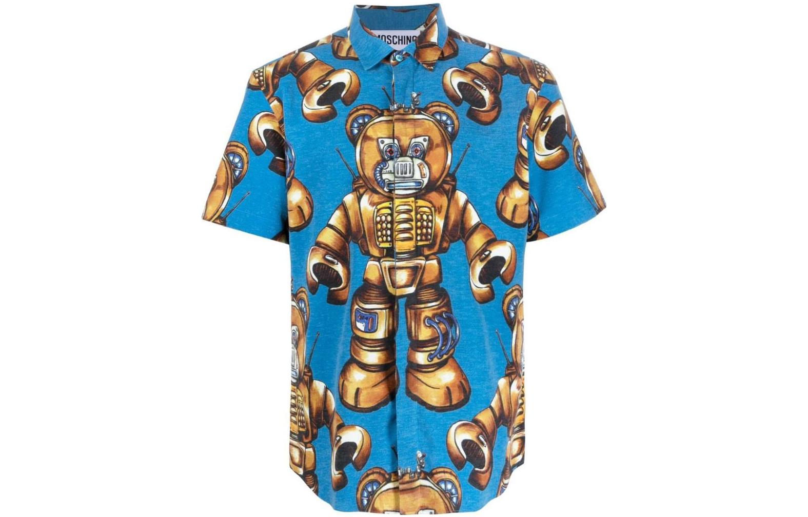 Moschino Мужская рубашка с синим лацканом, средней длины
Moschino Мужская рубашка с синим лацканом, средней длины