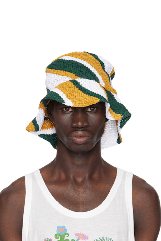 Разноцветная геометрическая шапка-ведро крючком Marni
Разноцветная геометрическая шапка-ведро крючком Marni