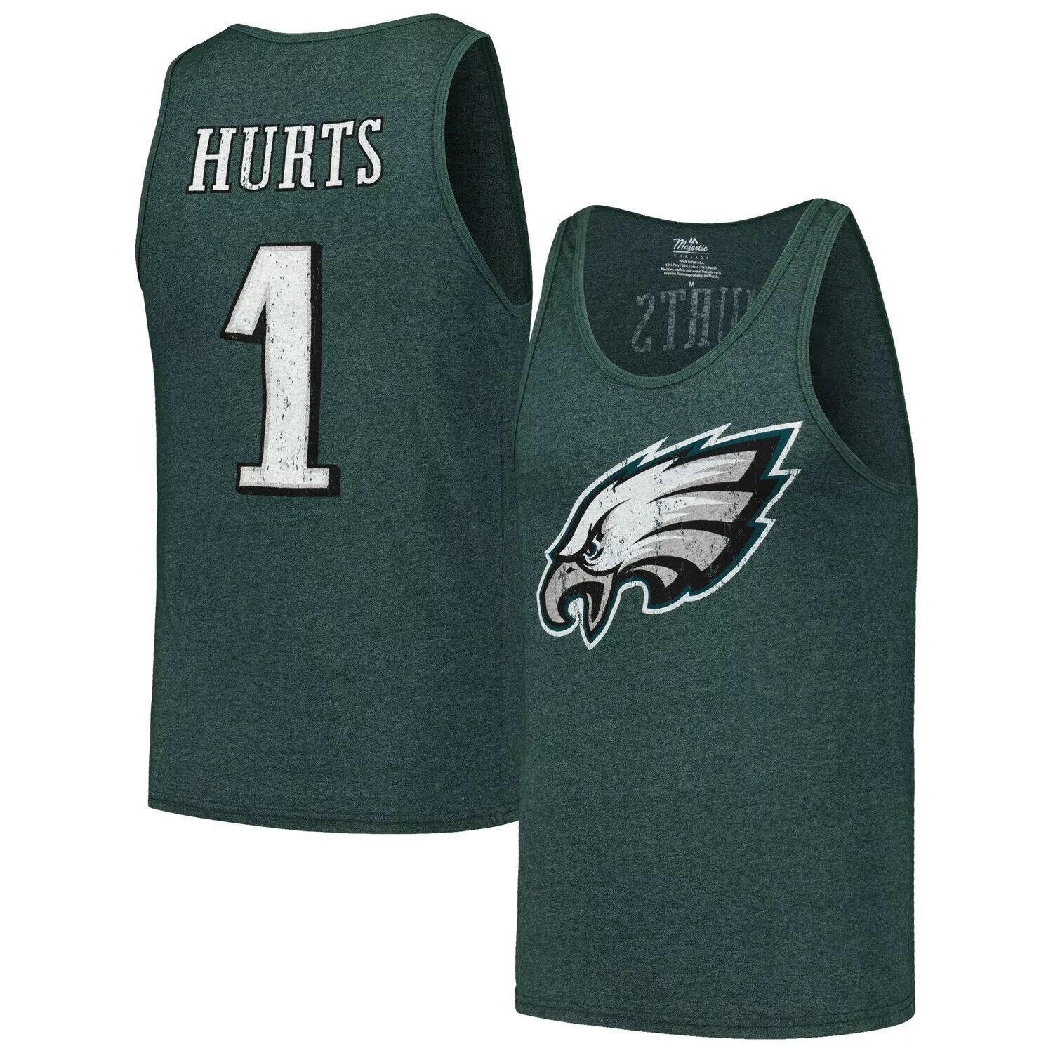 Мужские нитки Jalen Hurts Midnight Green Philadelphia Eagles Имя и номер игрока Майка Tri-Blend Majestic
Мужские нитки Jalen Hurts Midnight Green Philadelphia Eagles Имя и номер игрока Майка Tri-Blend Majestic