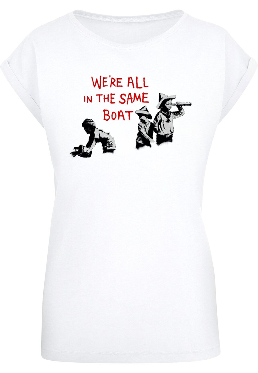 Рубашка Merchcode Brandalised - In The Same Boat, белый 
Рубашка Merchcode Brandalised - In The Same Boat, белый