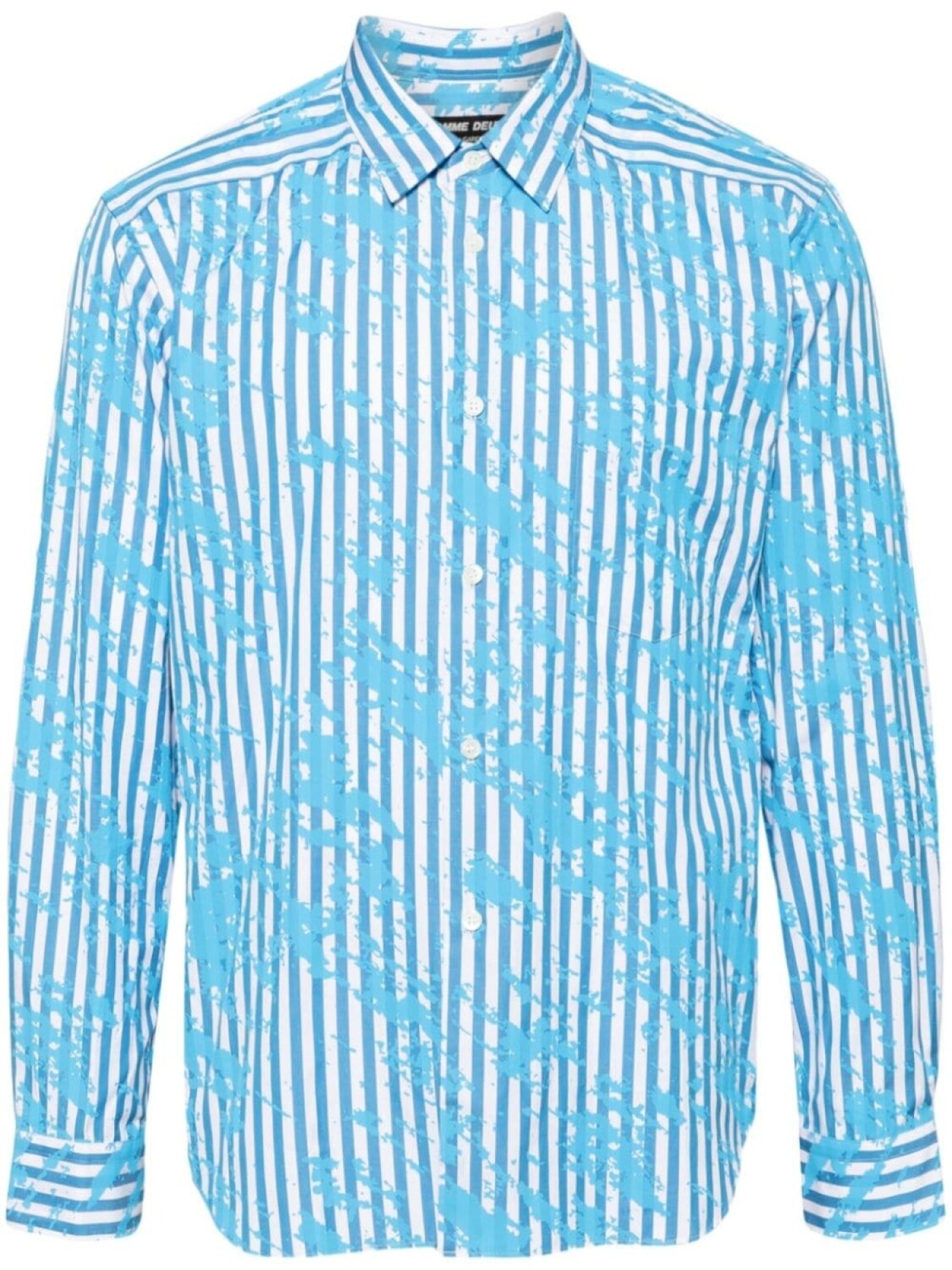 Comme des Garçons Homme Deux полосатая рубашка с эффектом разбрызганной краски, синий
Comme des Garçons Homme Deux полосатая рубашка с эффектом разбрызганной краски, синий