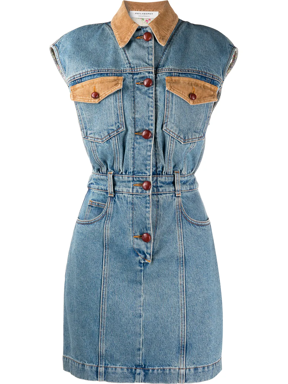 Джинсовое платье с контрастными вставками Philosophy Di Lorenzo Serafini, синий
Джинсовое платье с контрастными вставками Philosophy Di Lorenzo Serafini, синий