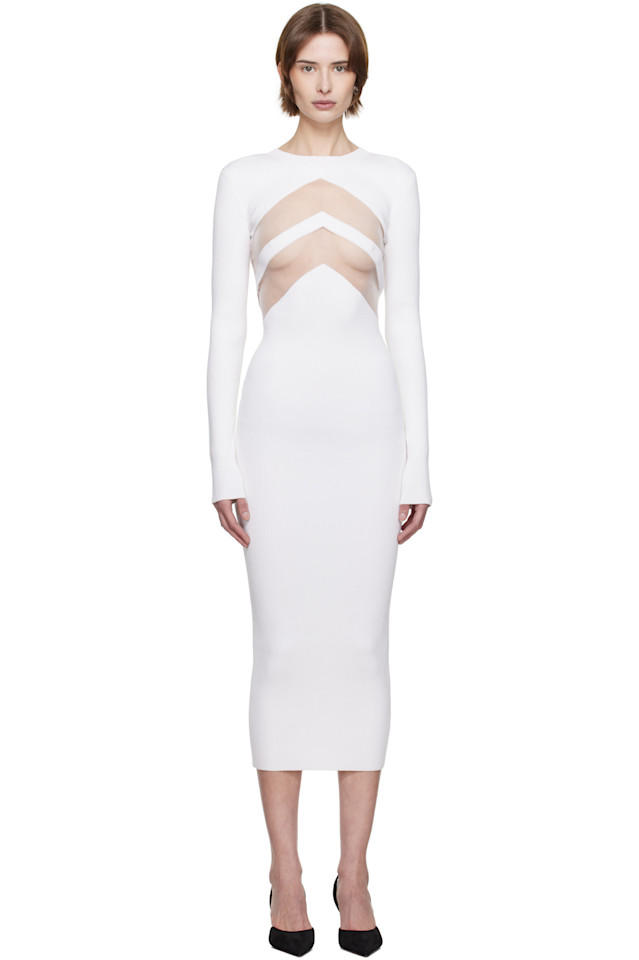 Миди-платье с шевронами Jean Paul Gaultier, белый
Миди-платье с шевронами Jean Paul Gaultier, белый