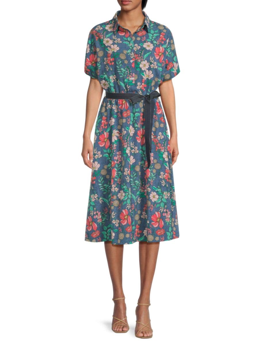 Платье миди с цветочным принтом и поясом Tommy Hilfiger, синий мульти
Платье миди с цветочным принтом и поясом Tommy Hilfiger, синий мульти