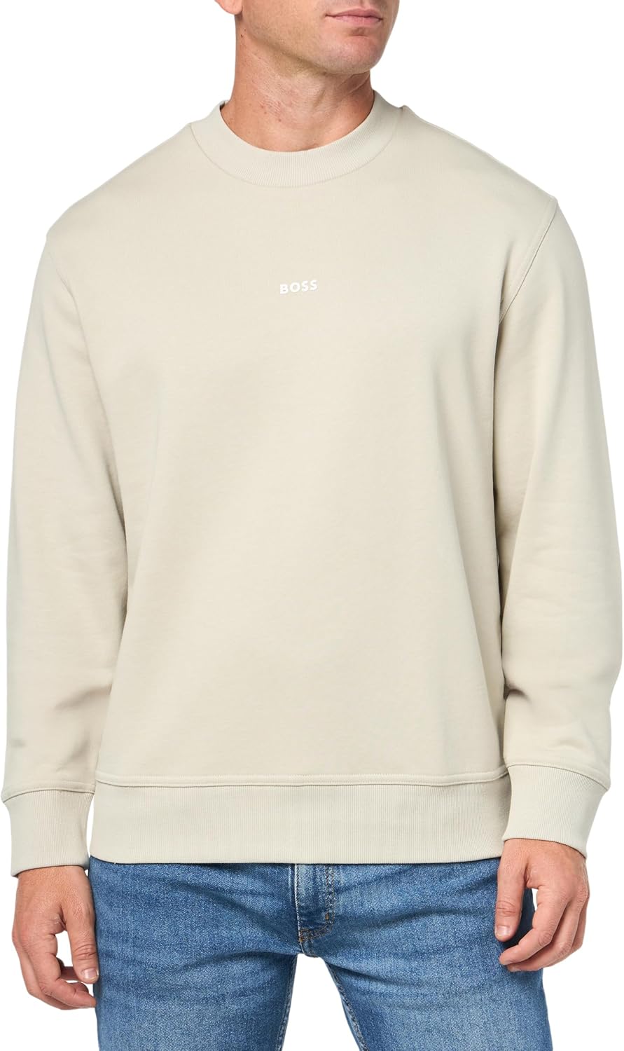 BOSS Center Logo French Terry Crew Neck Sweatshirt, Stone Beige
BOSS Center Logo French Terry Crew Neck Sweatshirt, Stone Beige