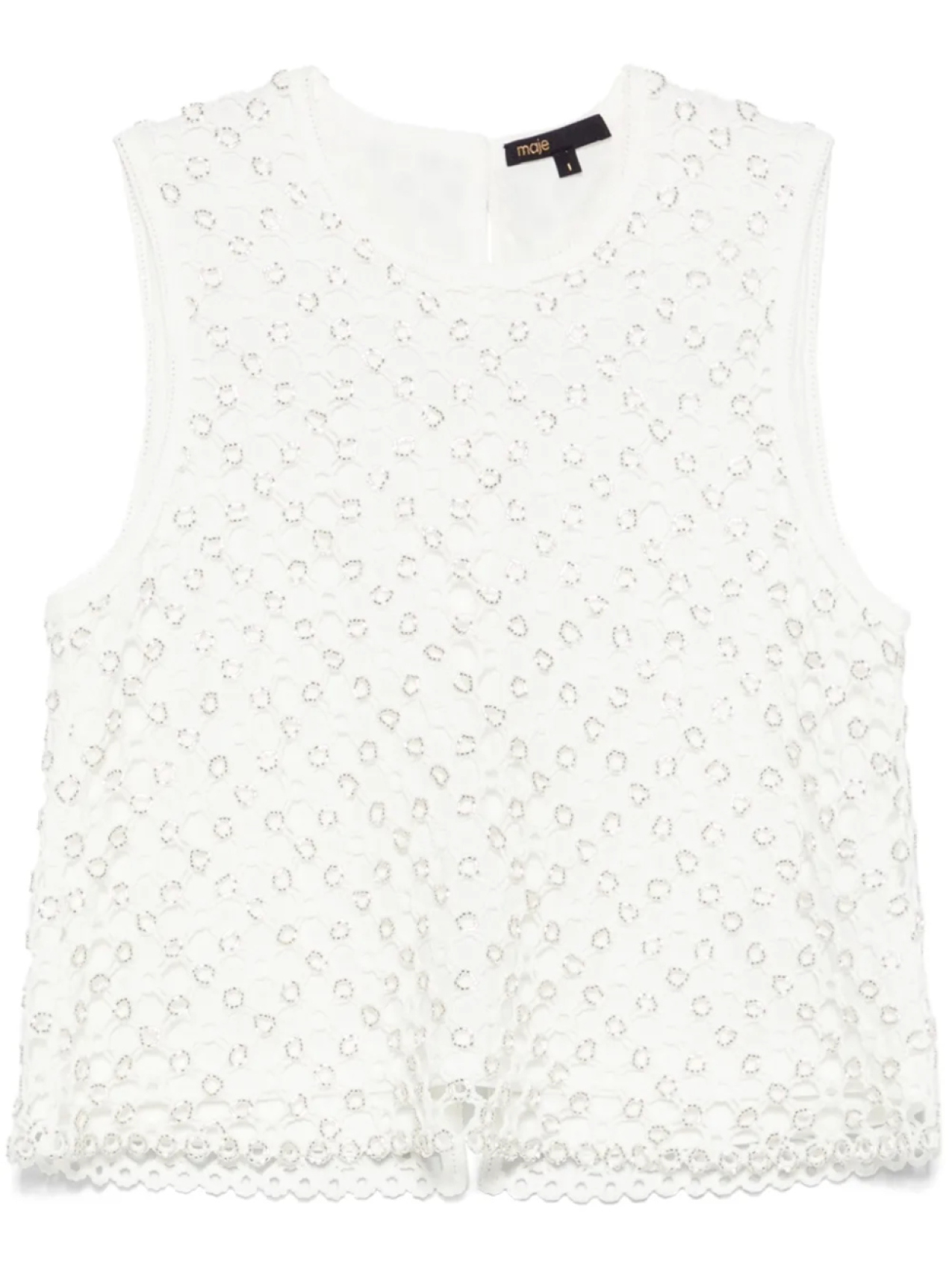 Maje декорированный топ, белый 
Maje декорированный топ, белый