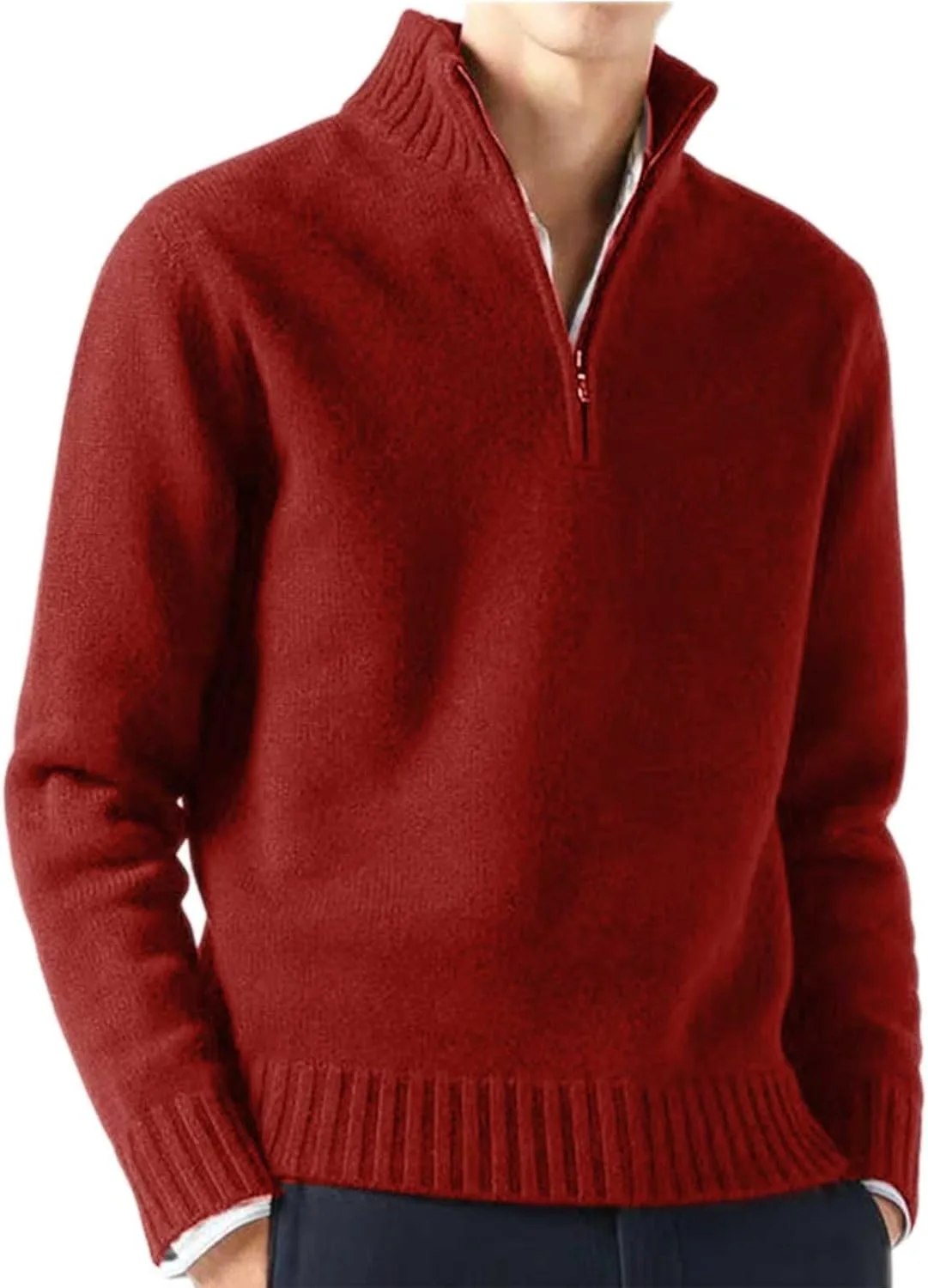 Мужской свитер с четвертью молнии, классический вязаный пуловер, Slim Fit, легкий, с фактурным воротником и длинными рукавами
Мужской свитер с четвертью молнии, классический вязаный пуловер, Slim Fit, легкий, с фактурным воротником и длинными рукавами