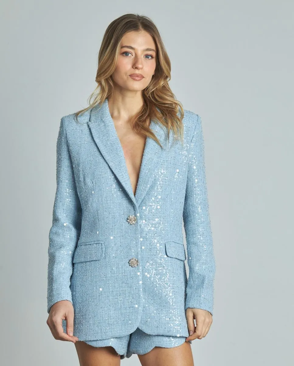Женский блейзер с пайетками и застежкой на пуговицы Alma en Pena, синий
Женский блейзер с пайетками и застежкой на пуговицы Alma en Pena, синий