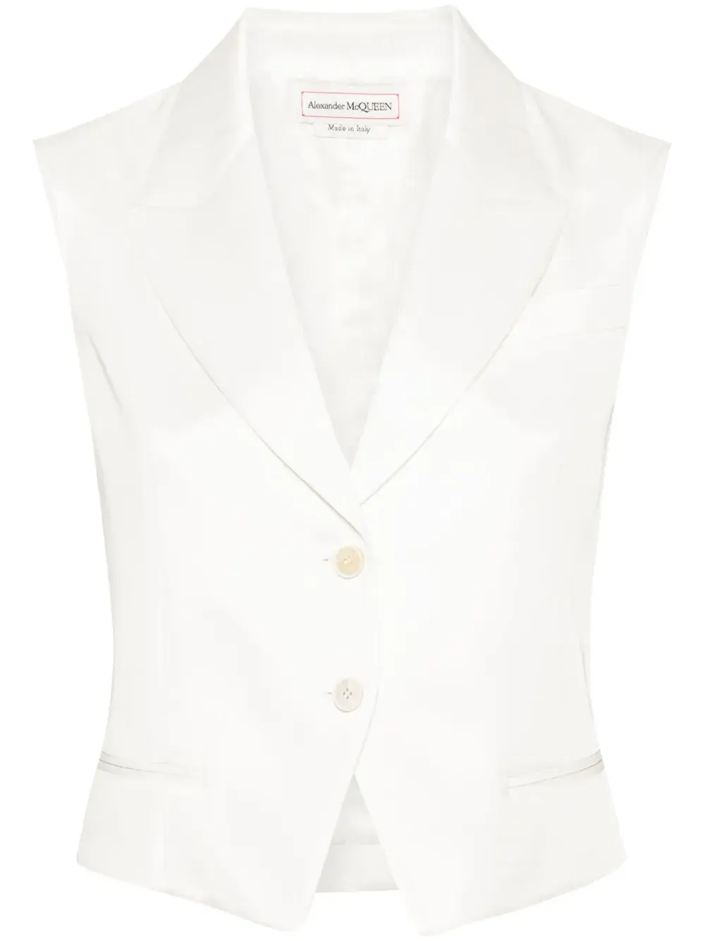 Твиловый жилет строгого кроя Alexander Mcqueen, белый
Твиловый жилет строгого кроя Alexander Mcqueen, белый