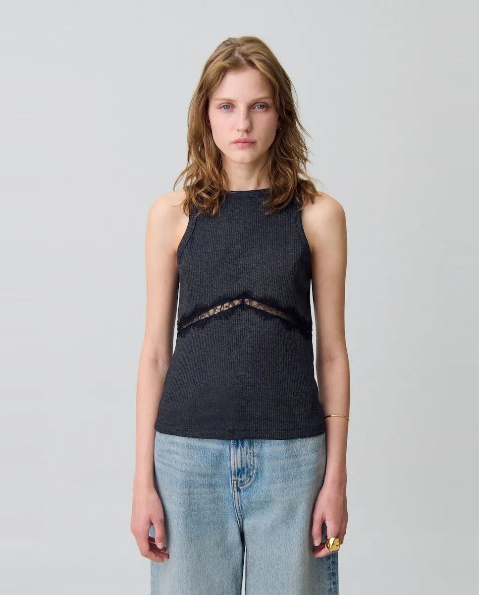 Женская майка без рукавов с кружевом Claudie Pierlot, черный
Женская майка без рукавов с кружевом Claudie Pierlot, черный