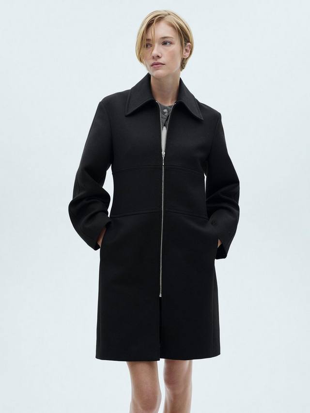 Длинное пальто на молнии Mango, черный
Длинное пальто на молнии Mango, черный