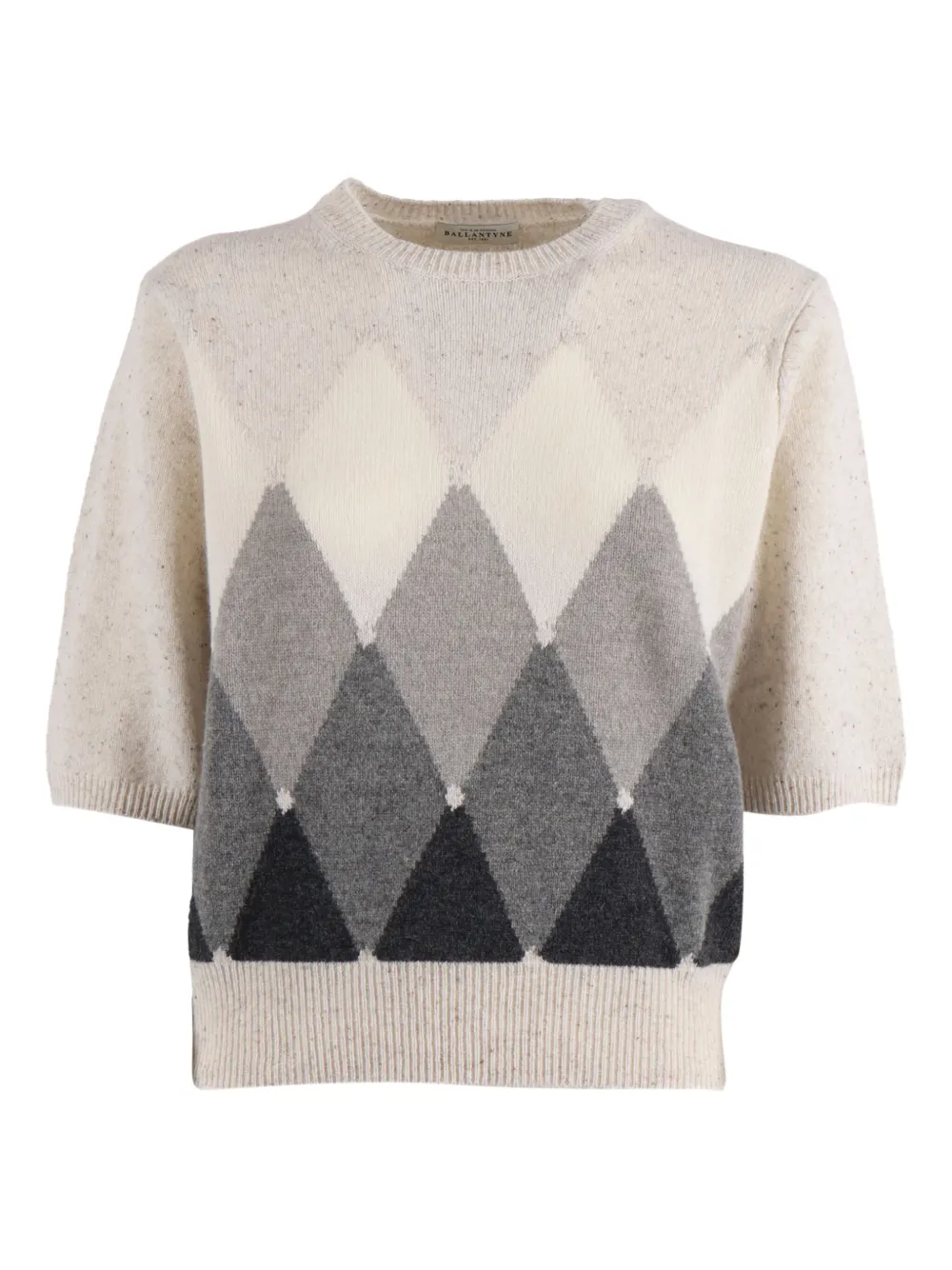 Шерстяной свитер с ромбовидным узором Ballantyne, нейтральный 
Шерстяной свитер с ромбовидным узором Ballantyne, нейтральный