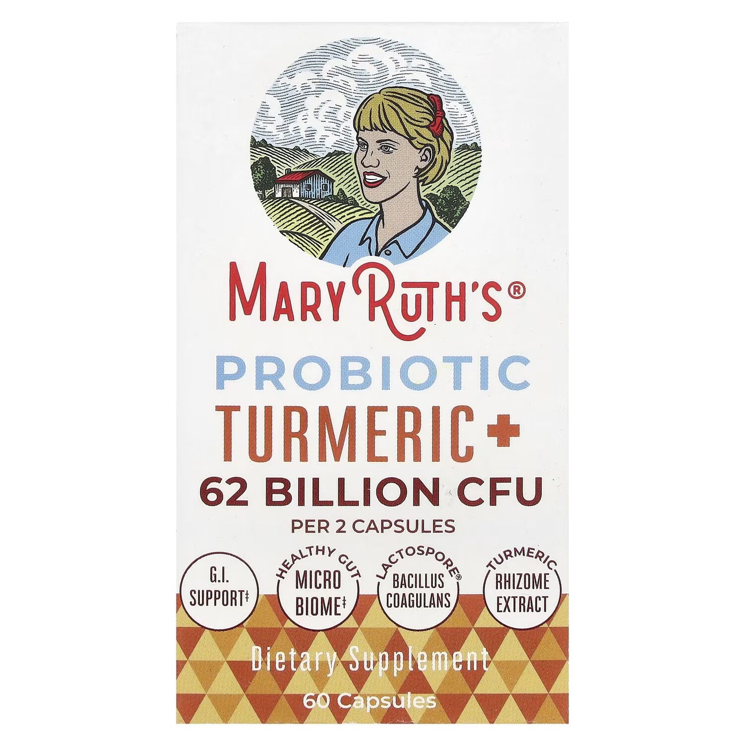 Пробиотик с куркумой +, 62 миллиарда КОЕ, 60 капсул (31 миллиард КОЕ на капсулу) Maryruth'S
Пробиотик с куркумой +, 62 миллиарда КОЕ, 60 капсул (31 миллиард КОЕ на капсулу) Maryruth'S