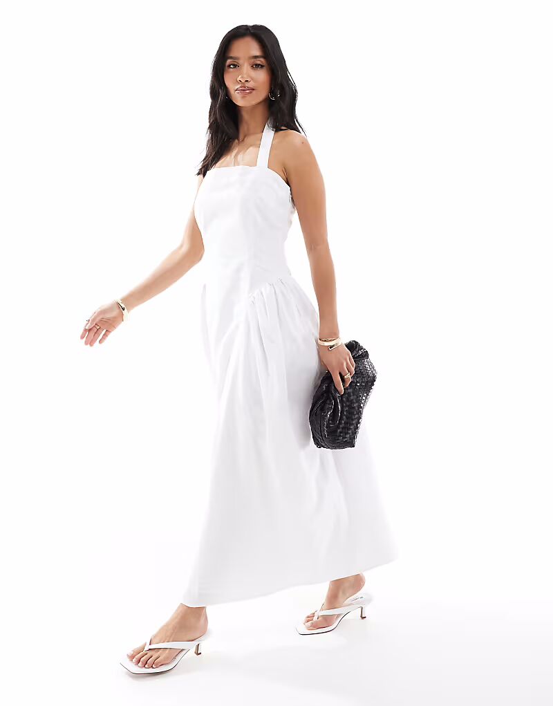 4th & Reckless Petite поплиновое платье макси с квадратным вырезом, американской проймой, заниженной талией, пышной юбкой белого цвета
4th & Reckless Petite поплиновое платье макси с квадратным вырезом, американской проймой, заниженной талией, пышной юбкой белого цвета