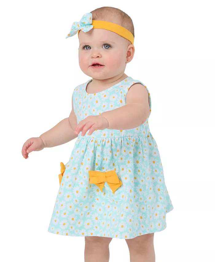 Детское платье-майка с принтом и карманами для девочек, комплект из 2 предметов (платье + повязка на голову) Rare Editions, синий
Детское платье-майка с принтом и карманами для девочек, комплект из 2 предметов (платье + повязка на голову) Rare Editions, синий