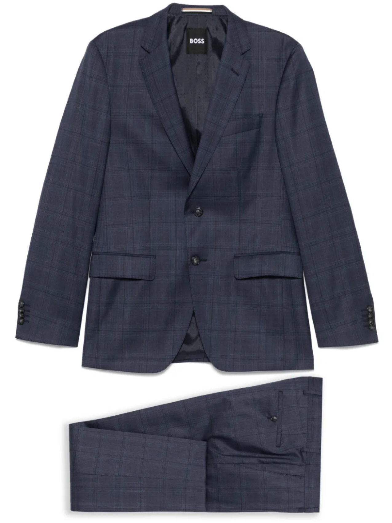 Однобортный костюм в клетку BOSS, синий
Однобортный костюм в клетку BOSS, синий